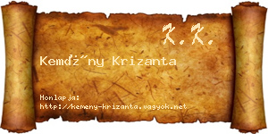 Kemény Krizanta névjegykártya